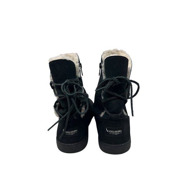 Koolaburra By Ugg Womens Shazi Short Boot Black Suede Leather Boots Size 10 - Picture 2 of 13